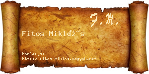 Fitos Miklós névjegykártya