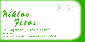 miklos fitos business card